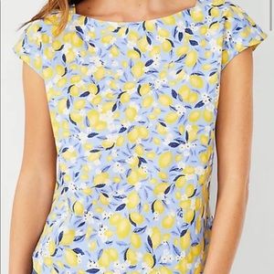 Ann Taylor Lemon Blossom Linen blouse